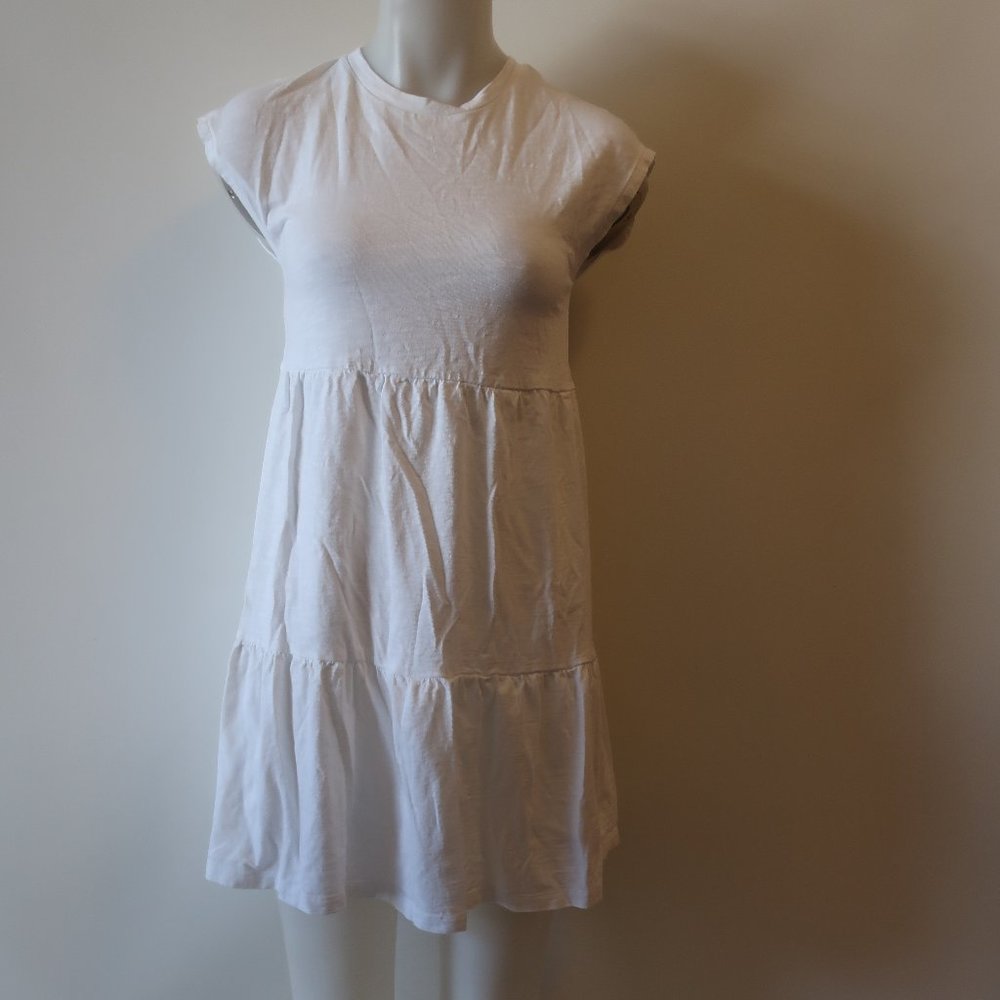 Womens Gap White Tiered Shift Dress XXS *